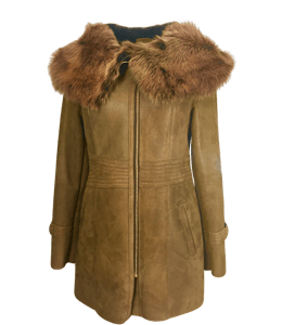 Leather Brown Fur Overcoat
