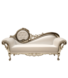 Pale White Carved Sofa