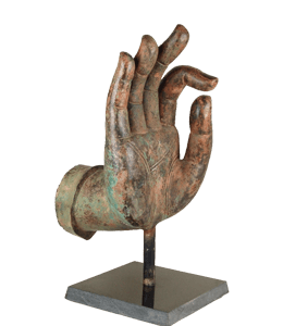 Bronze cast of a Mudra hand