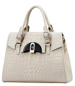 White Leather Ladies Handbag