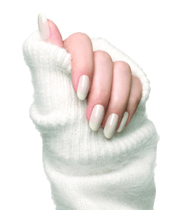 White Nail Paint in Winter