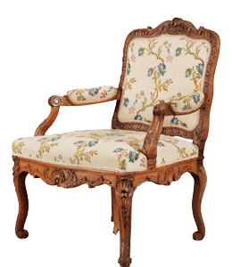 Wooden Chair with Light Floral Printed Cushion