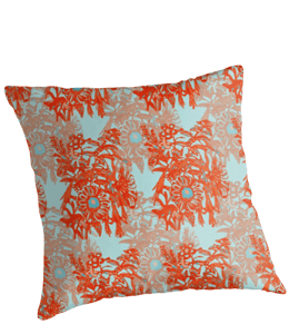Abstract print on scarlet color cushion