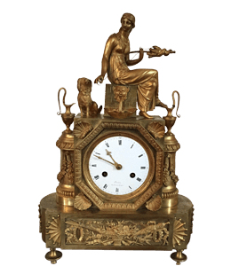 Antique gold clock for the mantle