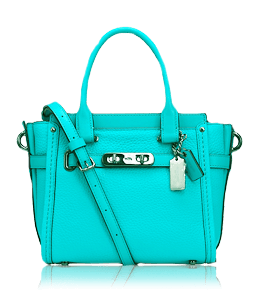 Aqua color ladies handbag