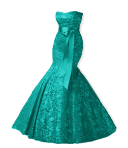 Aqua color long party dress