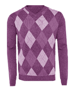 Argyle purple color woolen sweater