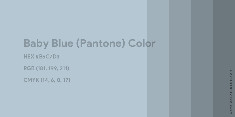 Baby Blue (Pantone) color image with HEX, RGB and CMYK codes
