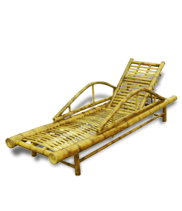 Bamboo resting chair on beach