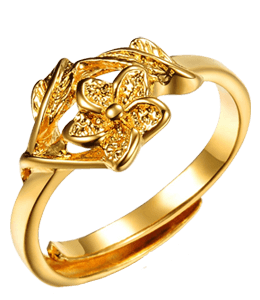 Beautiful flower gold ring for ladies