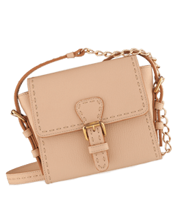 Beige color sling bag with chain strap