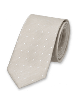 Beige color tie with white dots