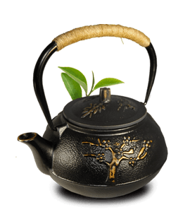 Black Japanese kettle for tea ceremony