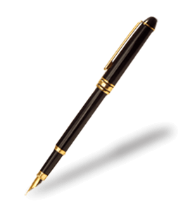 Black and golden fountain pen
