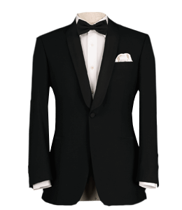 Black blazer with white shirt and pocket square