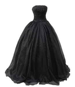 Black color evening party gown