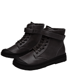 Black color leather boots for men