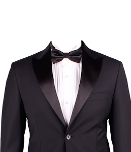 Black color suit with white shirt