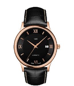 Black dial mechanical wristwatch