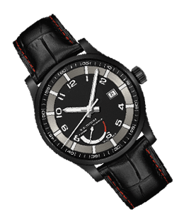Black watch with black leather strap
