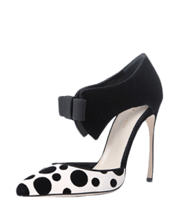 Black with polka dots stilettos for women