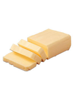 Block of butter with slice