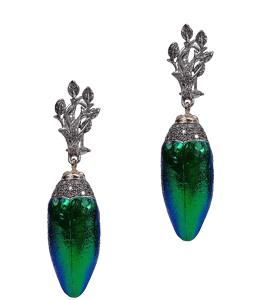 Blue and green iridescent earrings