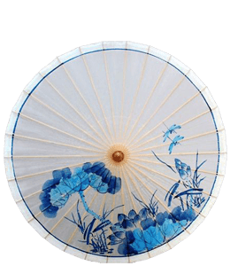 Blue and white Chinese oil paper umbrella