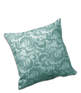 Blue and white color printed cushion