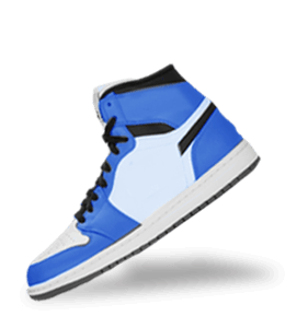 Blue and white sneakers for men