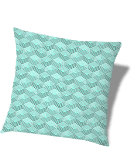 Blue color cushion with geometric pattern
