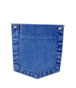 Blue denim pocket