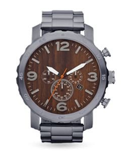 Blue gray metal finish wrist watch