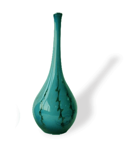 Blue green ceramic vase