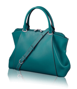 Blue-green color handbag