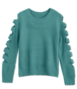 Blue-green color ladies woolen sweater