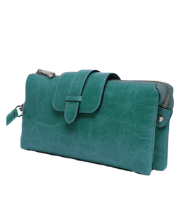 Blue-green color wallet for women
