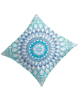 Blue-green mandala pillow