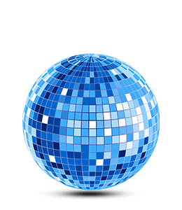 Blue mirror ball