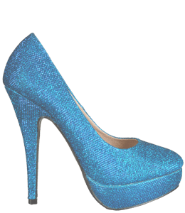 Blue shimmer high heel pumps