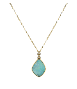 Blue turquoise stone pendant of a chain