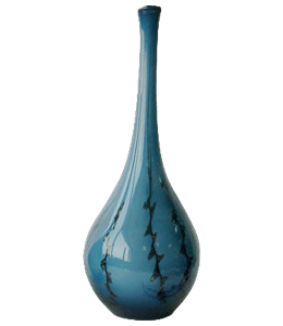 Long necked blue vase