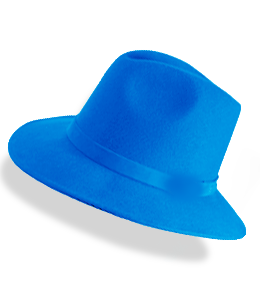 Bright blue color fashion hat