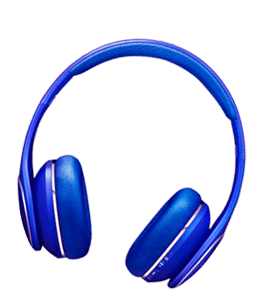 Bright blue color headphones