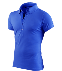 Bright blue color polo neck t-shirt