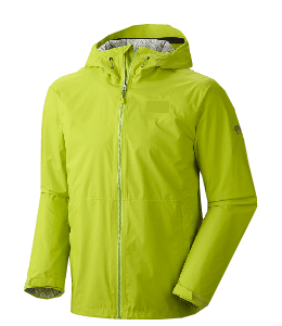 Bright lime colored rain jacket