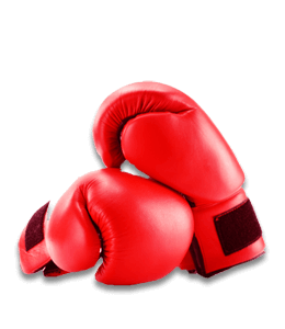 Bright red color boxing gloves