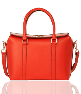 Bright red color handbag for ladies