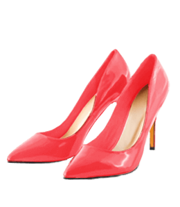 Bright red high heel footwear