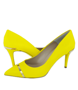 Bright yellow ladies footwear